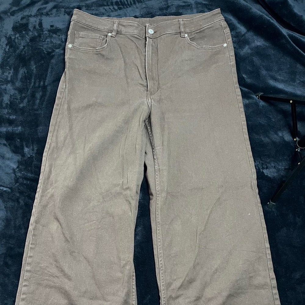 brown wide legged jeans